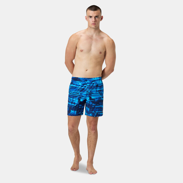 Speedo Men's Printed Redondo Edge Volley Swimming Shorts Blue image number 2
