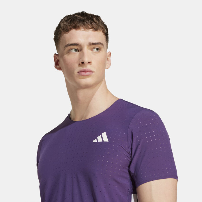 adidas Men's Adizero Running T-Shirt Purple image number 3