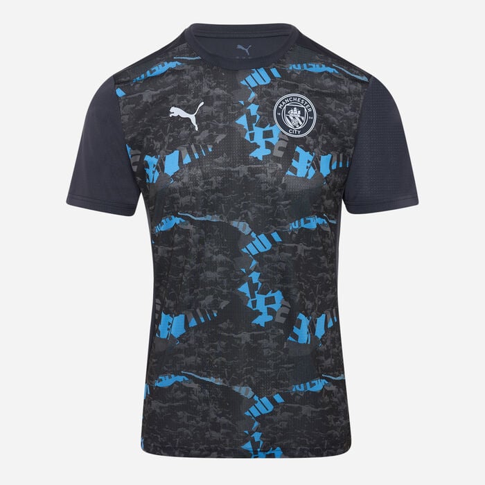 PUMA Men's Manchester City Pre-Match Football Top Grey PUMA Men's Manchester City Pre-Match Football Top Grey image number 0