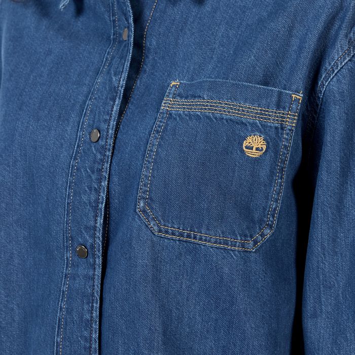 Timberland Women's Refibra Denim Shirt Blue Timberland Women's Refibra Denim Shirt Blue image number 3