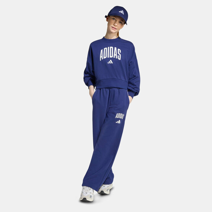 adidas Kids' Seasonals Essentials Collegiate Typography Joggers Blue adidas Kids' Seasonals Essentials Collegiate Typography Joggers Blue image number 2