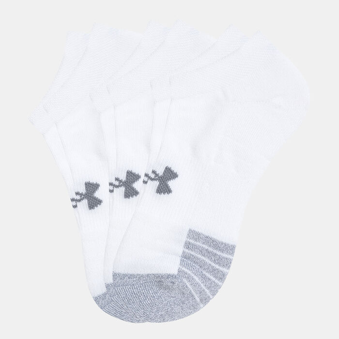 Under Armour HeatGear® No-Show Socks (3 Pack) White Under Armour HeatGear® No-Show Socks (3 Pack) White image number 0