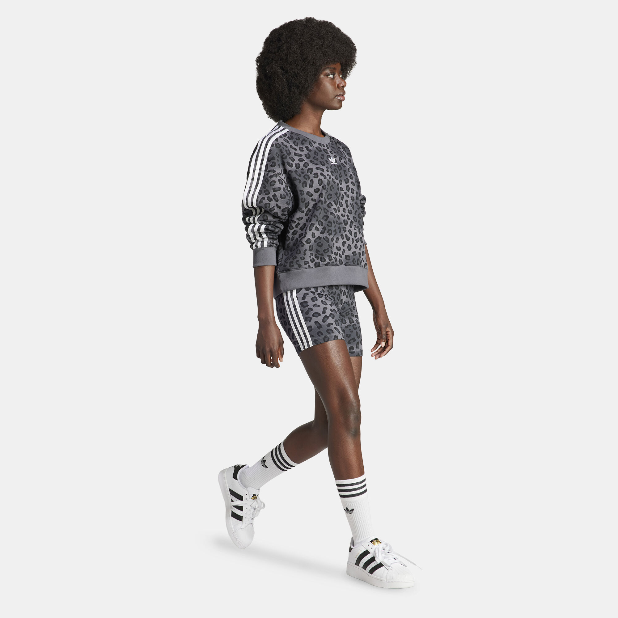 Grey trefoil sweatshirt women's top