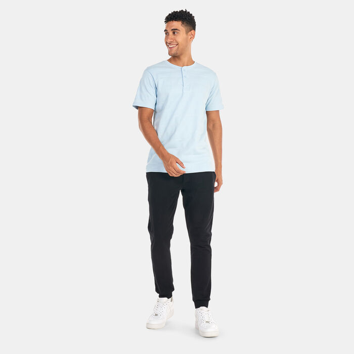 Sun and Sand Sports Men's Henley Jacquard Striper T-Shirt Blue Sun and Sand Sports Men's Henley Jacquard Striper T-Shirt Blue image number 2