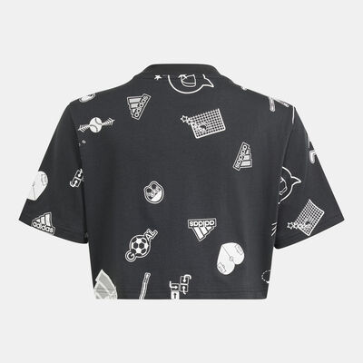 adidas Kids' Brand Love Crop T-Shirt (Older Kids) Black