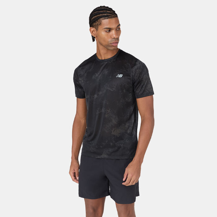 New Balance Men's Athletics Printed Training T-Shirt Grey New Balance Men's Athletics Printed Training T-Shirt Grey image number 0