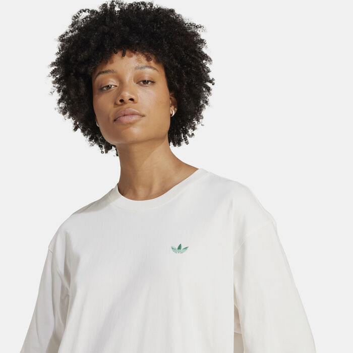 adidas Originals Women's Retro Tennis Boyfriend T-Shirt White adidas Originals Women's Retro Tennis Boyfriend T-Shirt White image number 3