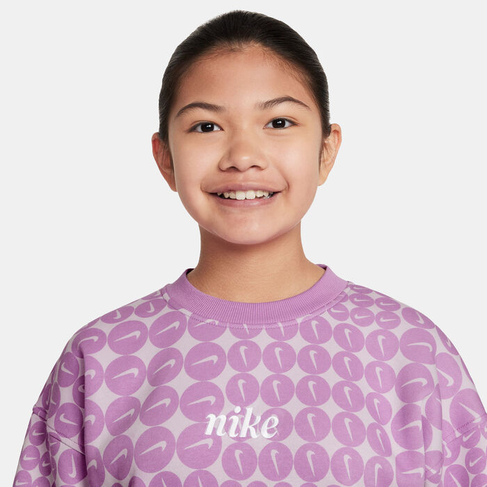 Nike Kids' Sportswear Club Fleece Sweatshirt Purple Nike Kids' Sportswear Club Fleece Sweatshirt Purple image number 2