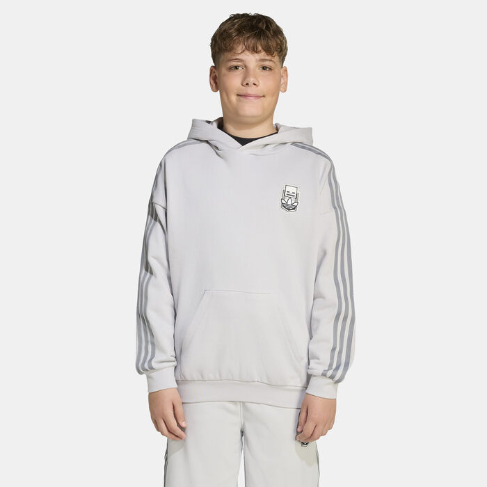 adidas Originals Kids' Minecraft Hoodie Grey image number 0