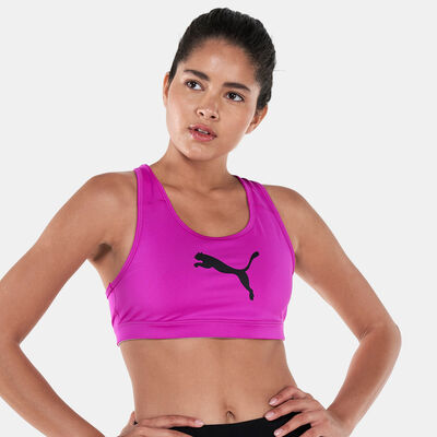 PUMA Women's Mid Impact 4Keeps Sports Bra Pink