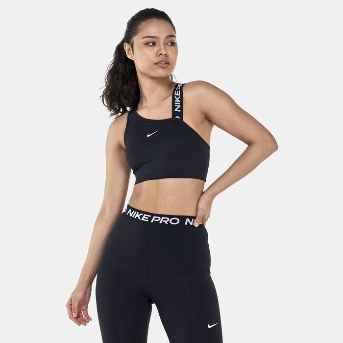 Buy Nike Women's Pro Dri-FIT Swoosh Asymmetric Sports Bra White in KSA -SSS
