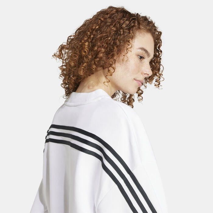 adidas Women's Future Icons 3-Stripes Sweatshirt White adidas Women's Future Icons 3-Stripes Sweatshirt White image number 4