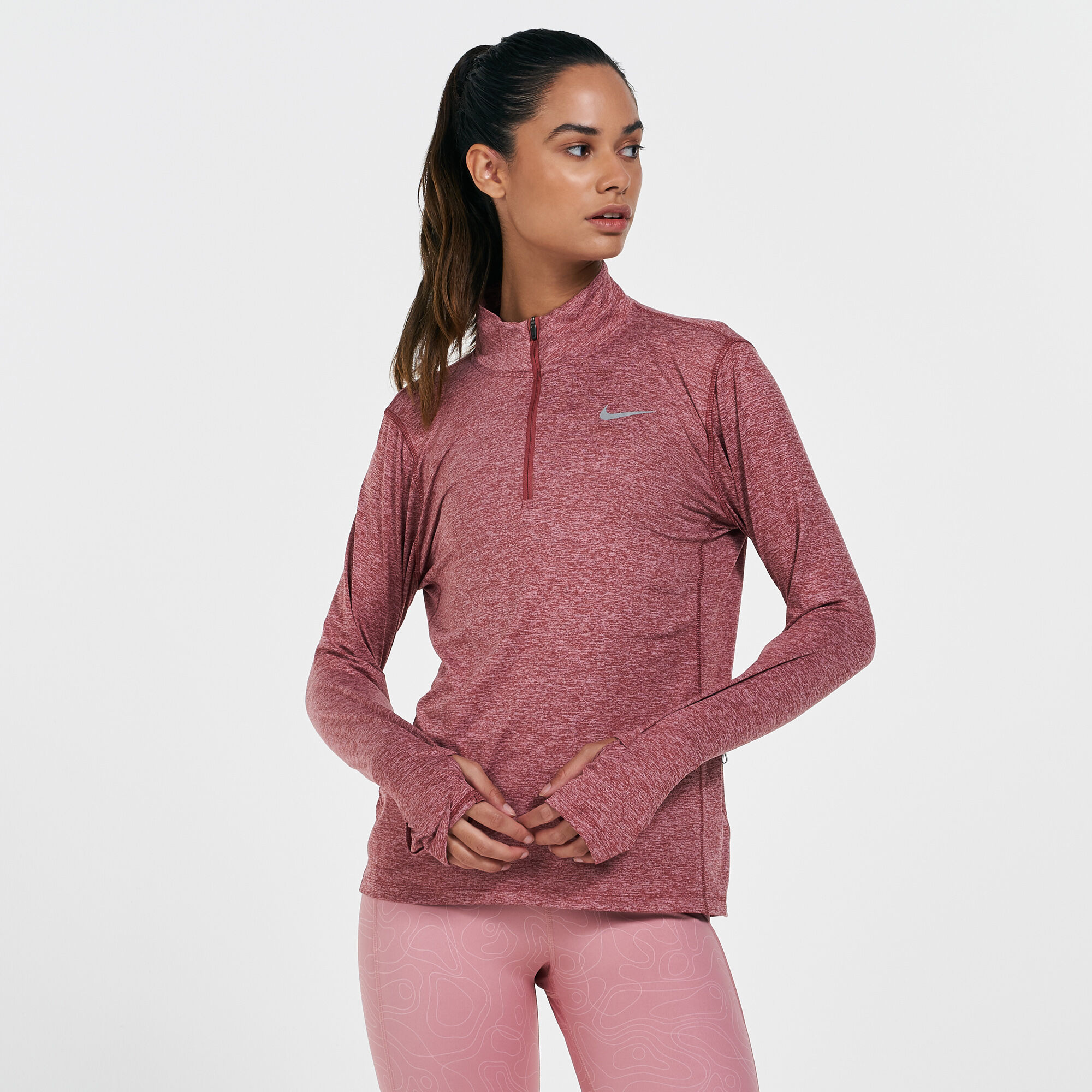 Pink nike half zip hoodie on sale
