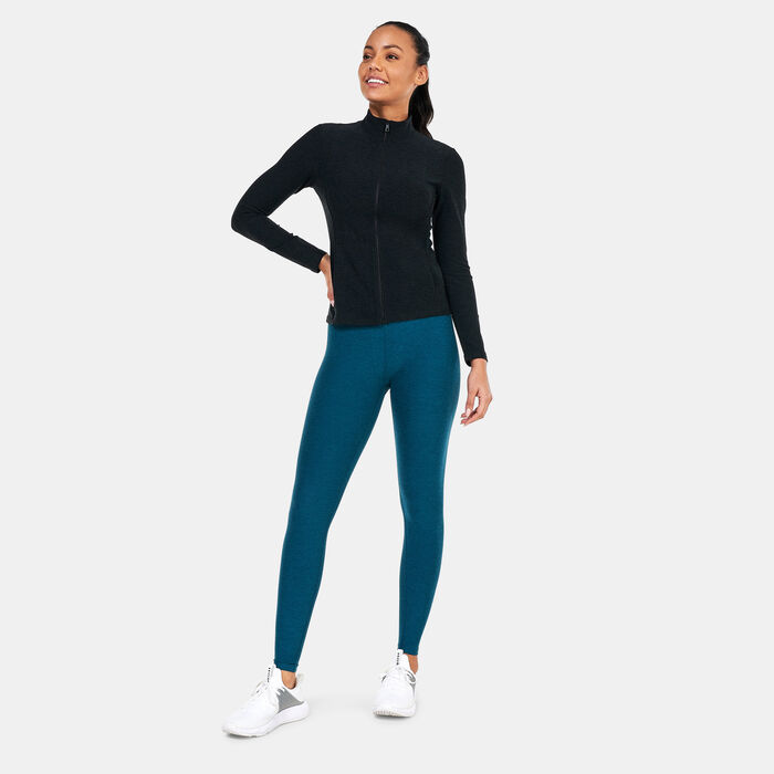 BEYOND YOGA Women's Spacedye On The Go Mock Neck Jacket Black BEYOND YOGA Women's Spacedye On The Go Mock Neck Jacket Black image number 2
