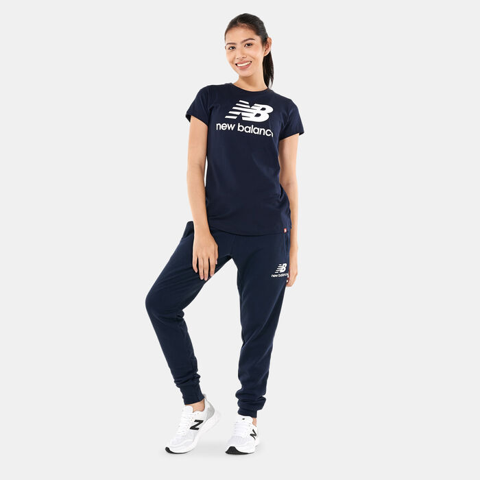 New Balance Women's Essentials Stacked Logo T-Shirt Grey New Balance Women's Essentials Stacked Logo T-Shirt Grey image number 2
