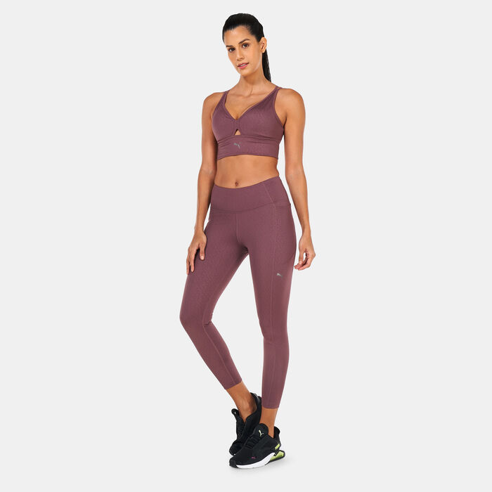 PUMA Women's Mid Impact Flawless Training Sports Bra Brown image number 2