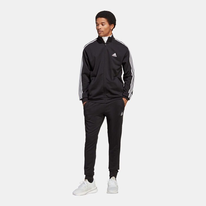 adidas Men's Basic 3-Stripes French Terry Tracksuit Black adidas Men's Basic 3-Stripes French Terry Tracksuit Black image number 0