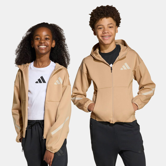 adidas Kids' Z.N.E. Hoodie Brown adidas Kids' Z.N.E. Hoodie Brown image number 4