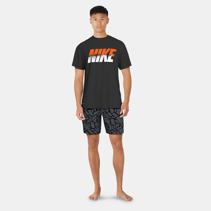 Nike Swim Men's Logo Hydroguard Swimming T-Shirt Black Nike Swim Men's Logo Hydroguard Swimming T-Shirt Black image number 2