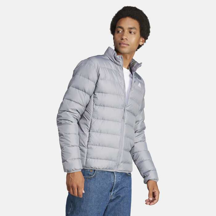 adidas Men's Essentials Light Down Jacket Grey image number 2