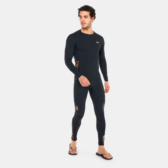 Speedo Men's Printed Essential Swimming Tights Black image number 2