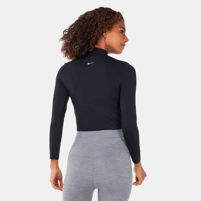 Nike Women's Yoga Dri-FIT Luxe Long Sleeve Crop Top Black