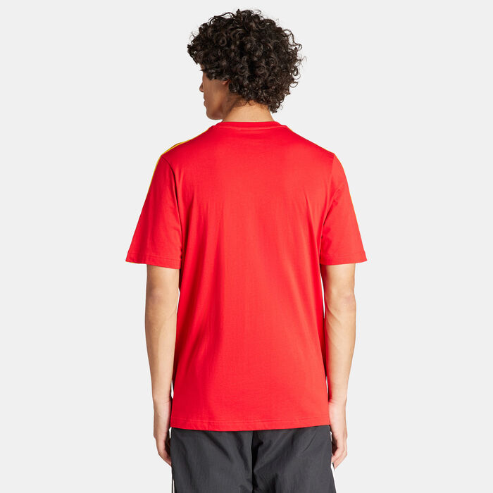 adidas Men's Spain DNA 3-Stripes T-Shirt Red adidas Men's Spain DNA 3-Stripes T-Shirt Red image number 1