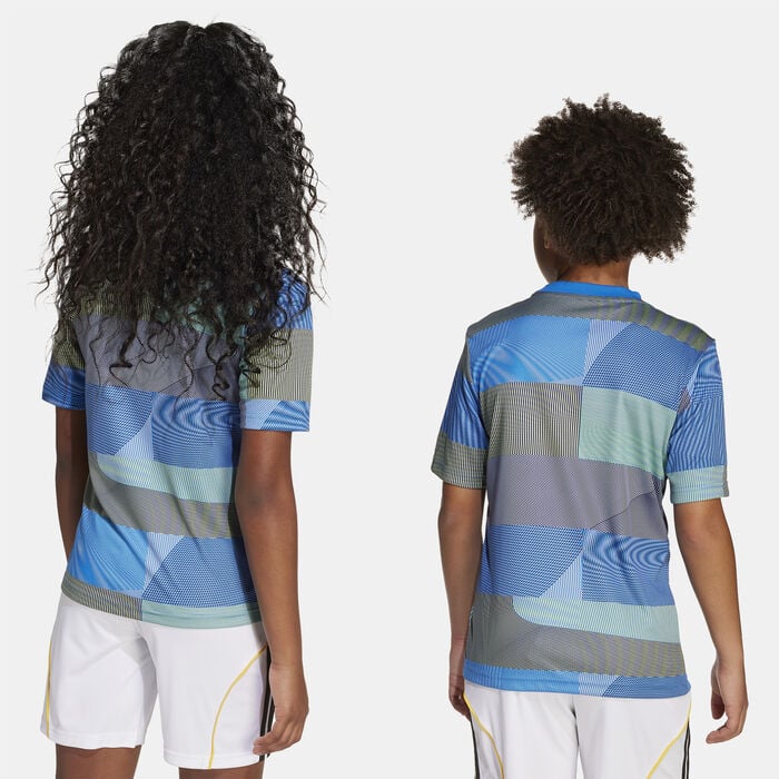 adidas Kids' Real Madrid 25/26 Pre-Match Football Jersey Blue adidas Kids' Real Madrid 25/26 Pre-Match Football Jersey Blue image number 1