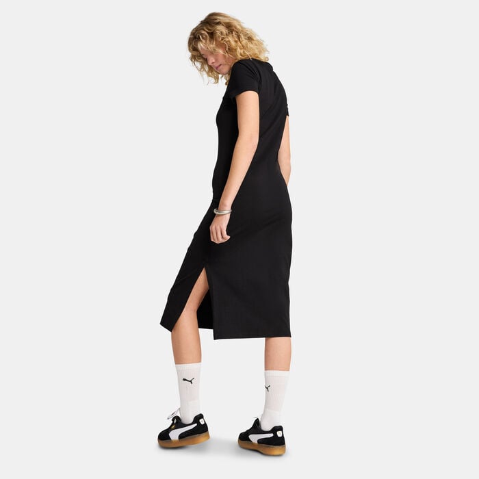 PUMA Women Essential Midi Dress Black PUMA Women Essential Midi Dress Black image number 1