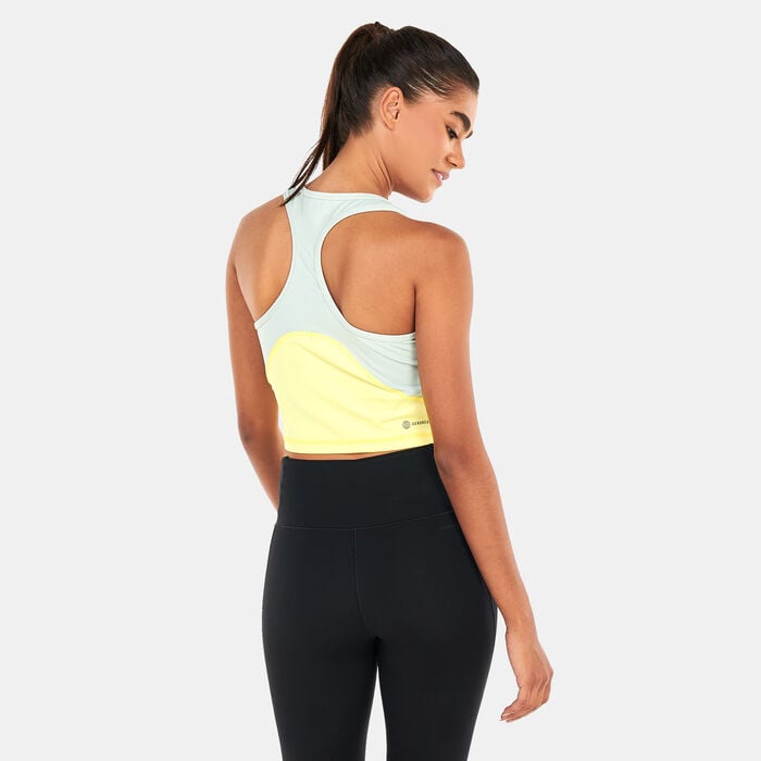 adidas Women's AEROREADY Train HIIT Cropped Tank Top Green adidas Women's AEROREADY Train HIIT Cropped Tank Top Green image number 1