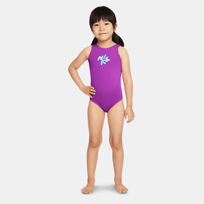 Nike Swim Kids' Bubble Script U-Back One Piece Swimsuit Purple image number 2