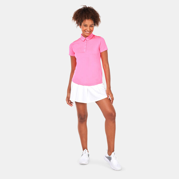 Under Armour Women's UA Zinger Short Sleeve Polo Shirt Pink Under Armour Women's UA Zinger Short Sleeve Polo Shirt Pink image number 2