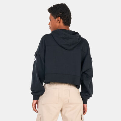 Converse Women's Fashion Crop Hoodie Black Converse Women's Fashion Crop Hoodie Black