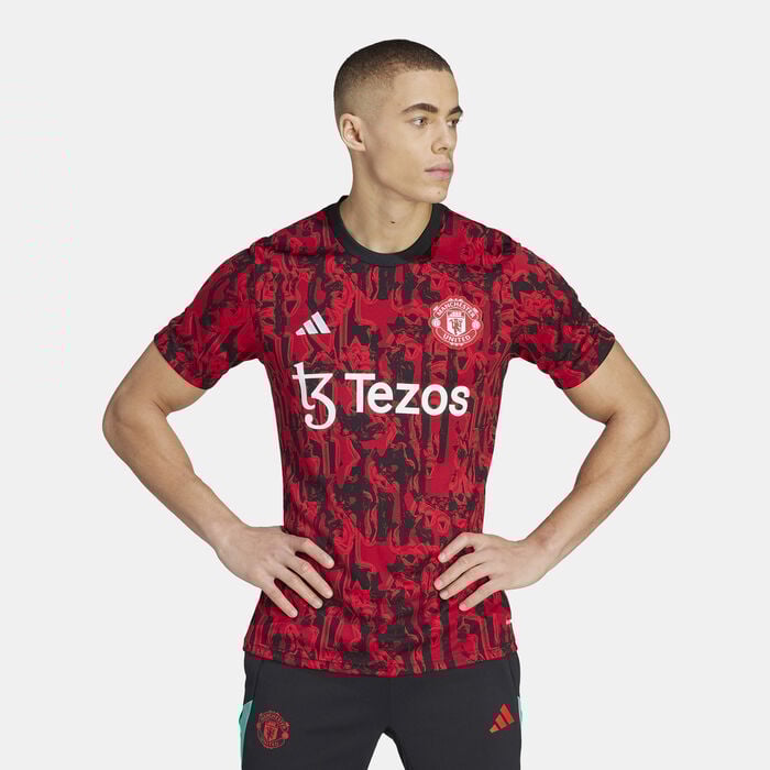adidas Men's Manchester United Pre-Match Football Jersey Red adidas Men's Manchester United Pre-Match Football Jersey Red image number 0