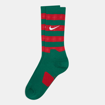 Nike Men's Elite Xmas Basketball Crew Socks Green