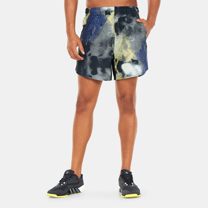 adidas Men's D4T HIIT Allover Print Training Shorts Multi-Color adidas Men's D4T HIIT Allover Print Training Shorts Multi-Color image number 0