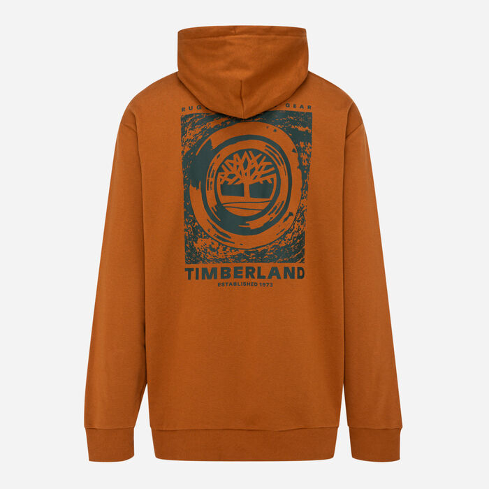 Timberland Men's Rugged Logo Hoodie Brown image number 1