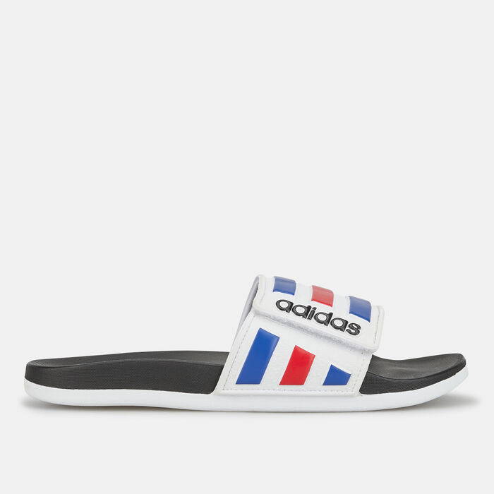 adidas Men's Adilette Comfort Adjustable Slides White adidas Men's Adilette Comfort Adjustable Slides White image number 1