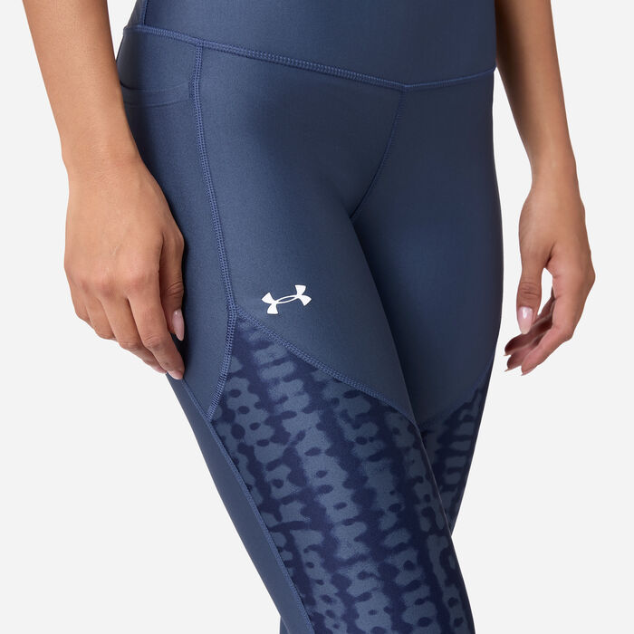 Under Armour Women's UA Tech Printed Panel Ankle Leggings Grey image number 3