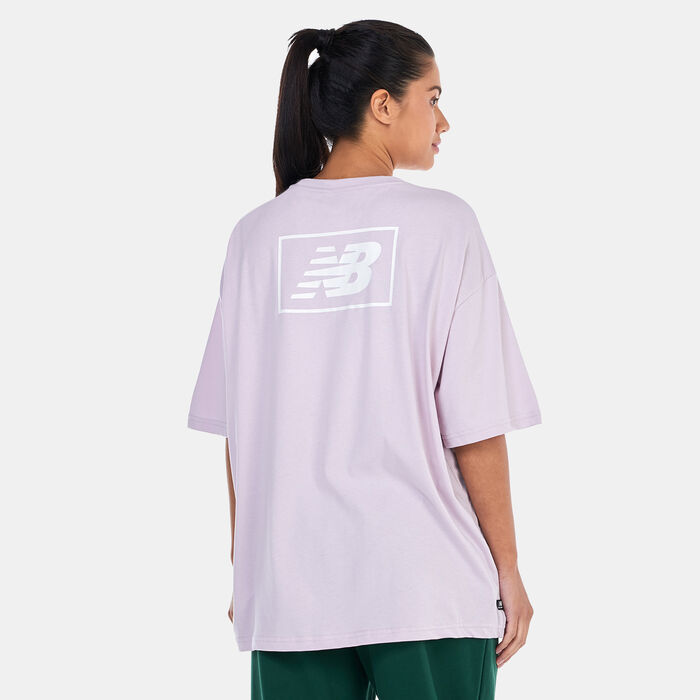 New Balance Women's NB Essentials Graphic Oversized T-Shirt Pink New Balance Women's NB Essentials Graphic Oversized T-Shirt Pink image number 1