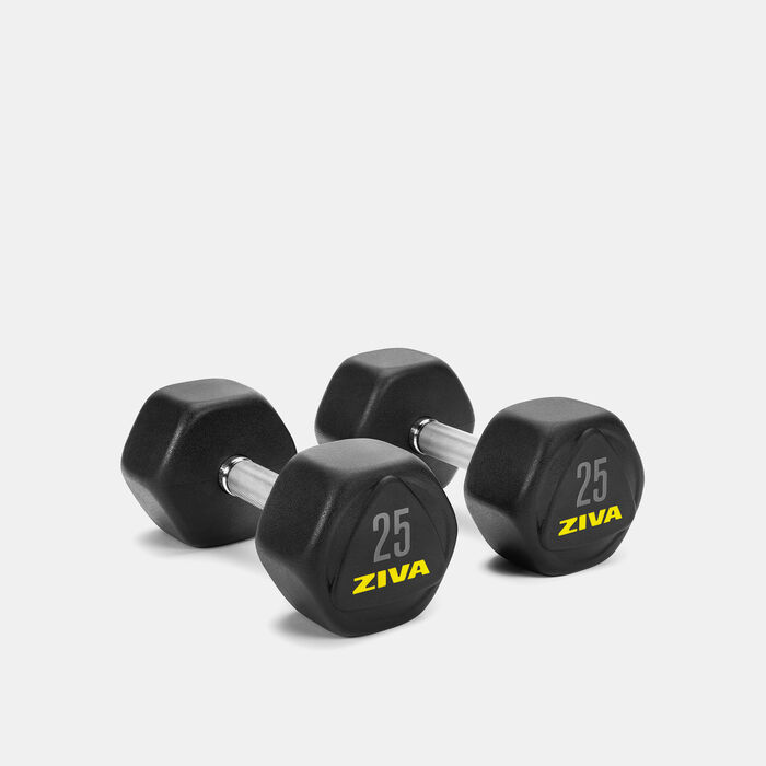 ZIVA Performance Hexagon Steel Dumbbell - 25kg (1 Pair) Multi-Color ZIVA Performance Hexagon Steel Dumbbell - 25kg (1 Pair) Multi-Color image number 0