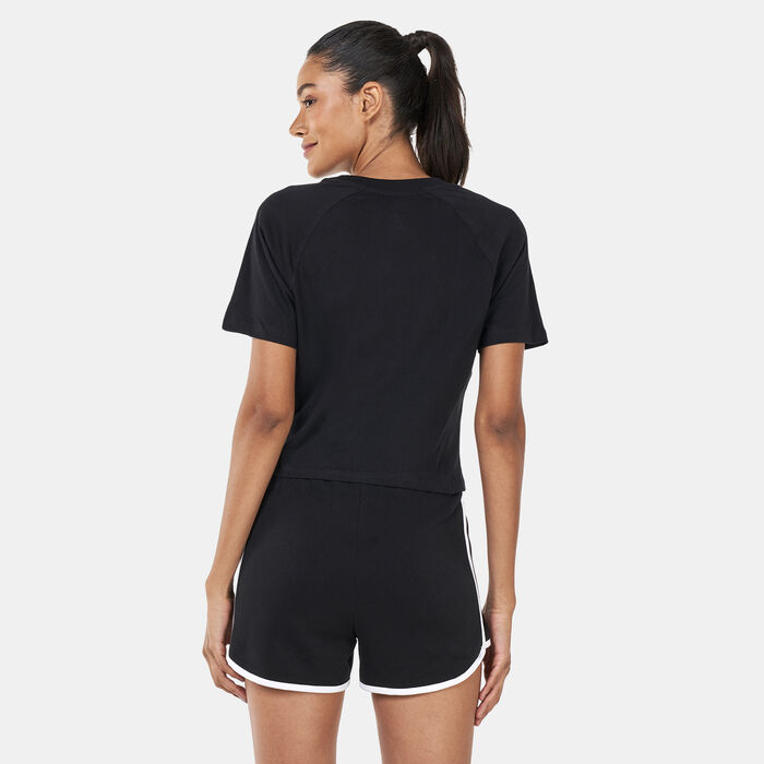 Converse Women's Striped Wordmark T-Shirt Black Converse Women's Striped Wordmark T-Shirt Black image number 1