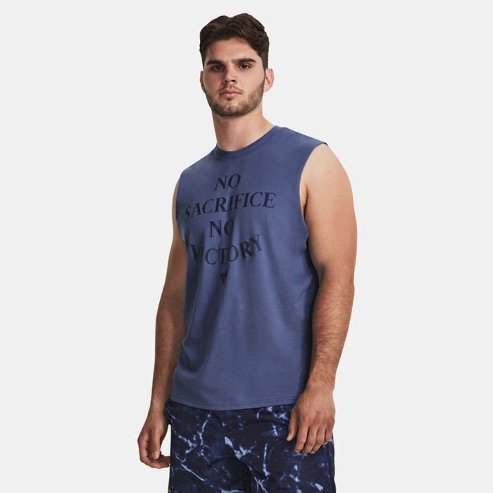 Under Armour Men's Project Rock Show Me Sweat Tank Top Blue Under Armour Men's Project Rock Show Me Sweat Tank Top Blue image number 0