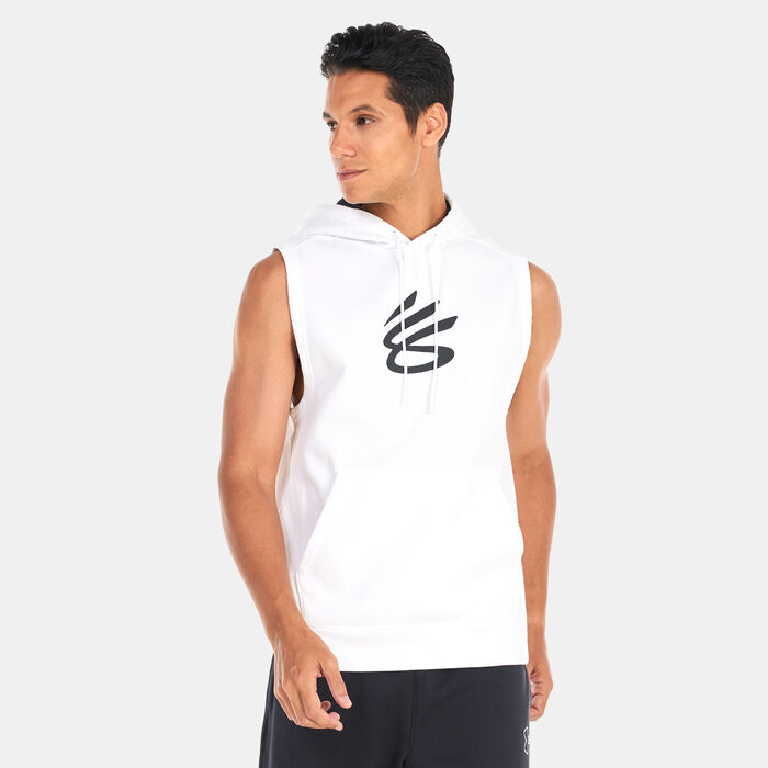 Under Armour Men's Curry Fleece Sleeveless Basketball Hoodie White Under Armour Men's Curry Fleece Sleeveless Basketball Hoodie White image number 0
