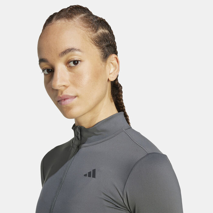 adidas Women's Hyperglam Rib Training Top Grey image number 3