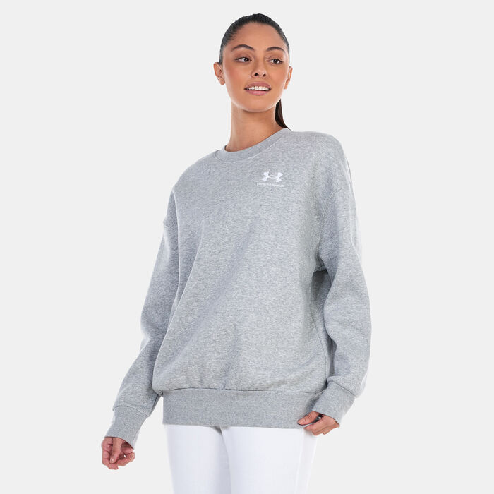 Under Armour Women's UA Essential Fleece Sweatshirt Grey Under Armour Women's UA Essential Fleece Sweatshirt Grey image number 0
