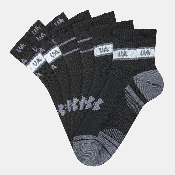 Under Armour Performance Tech Quarter Socks (3 Pairs) Black Under Armour Performance Tech Quarter Socks (3 Pairs) Black image number 0