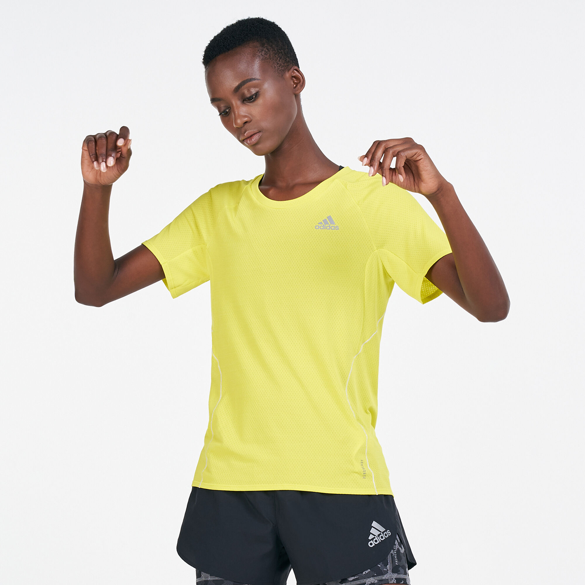 Adidas yellow sales t shirt women s