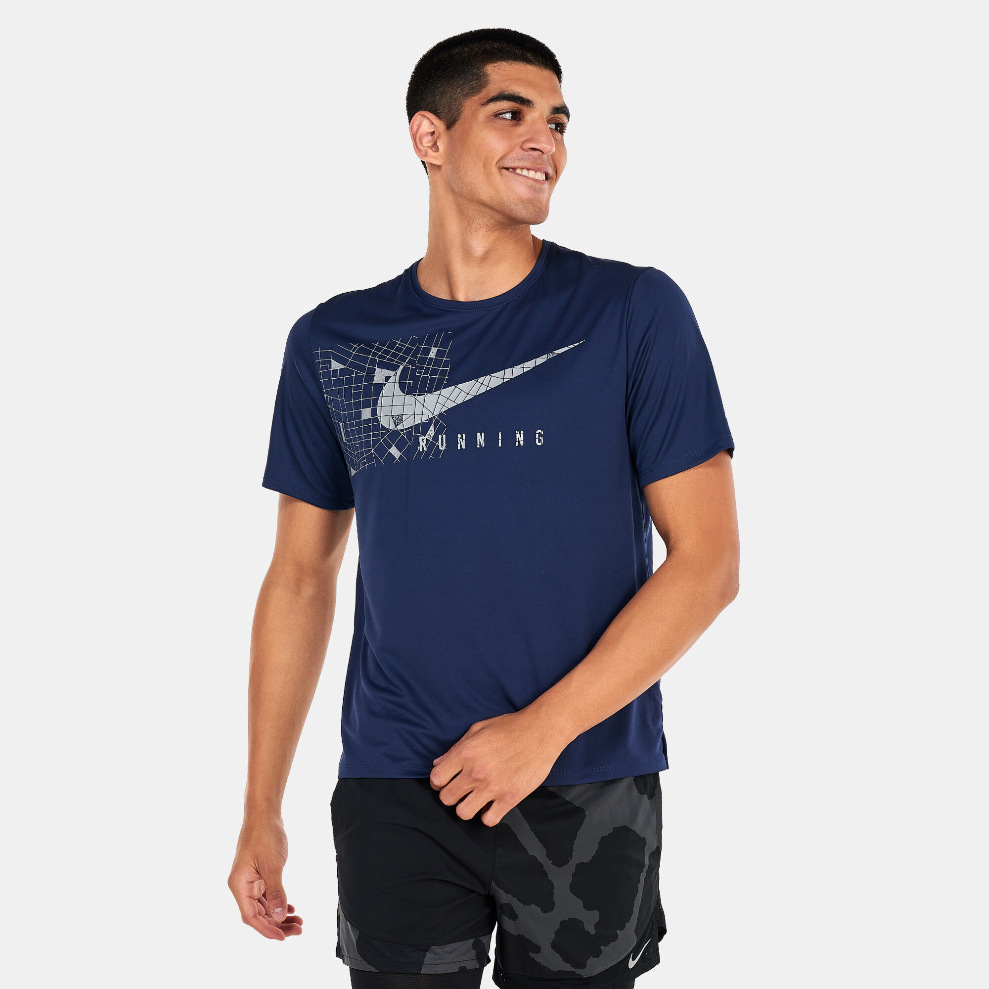 Men s Dri FIT UV Miler Run Division Graphic T Shirt Blue Nike in KSA SSS