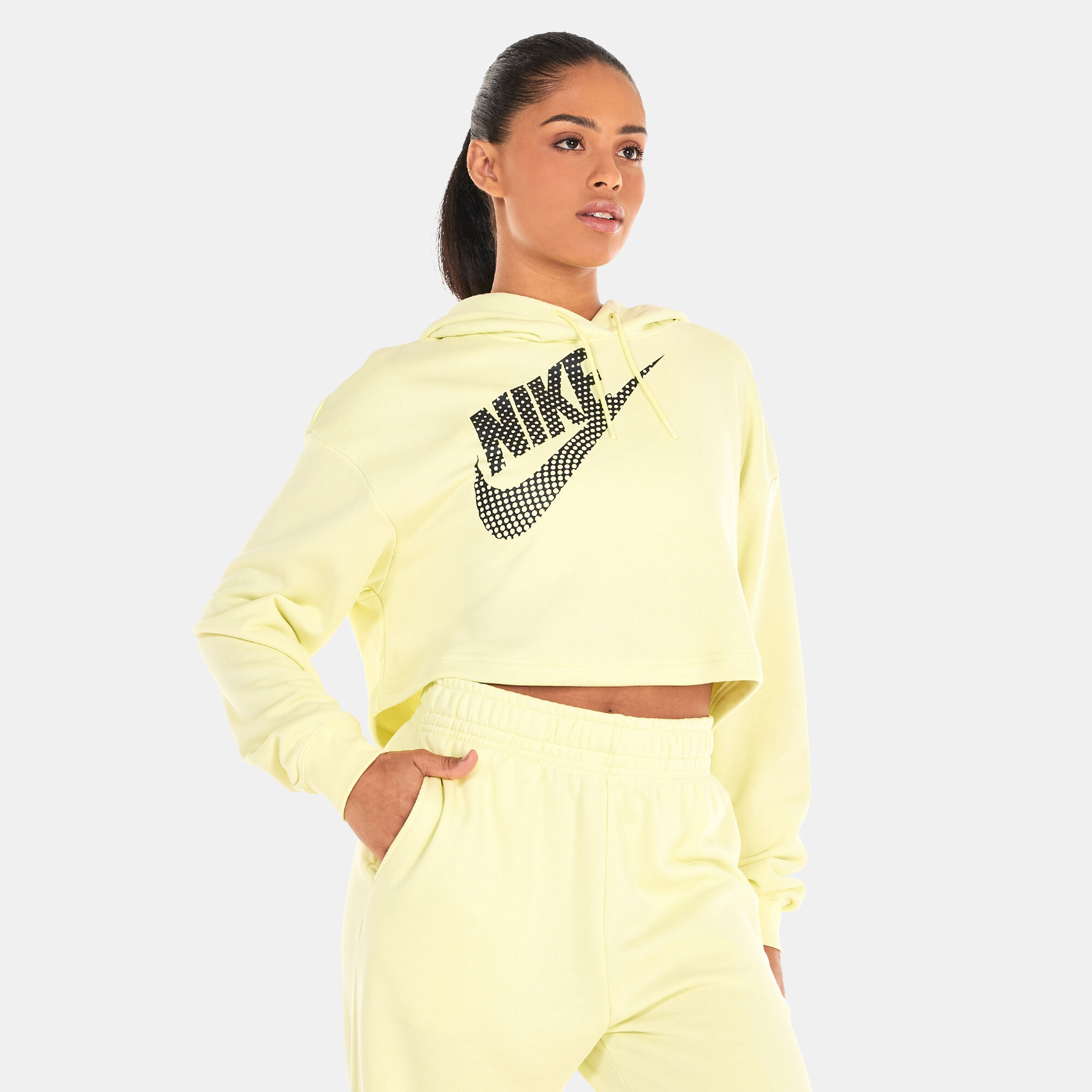 Women s Sportswear Cropped Fleece Hoodie Green Nike in KSA SSS